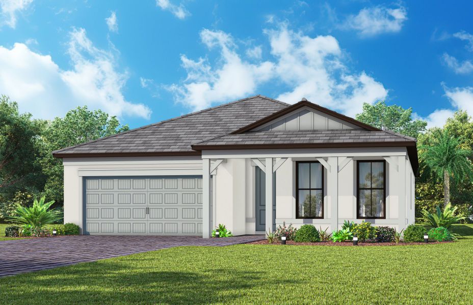 Representative exterior photo of a completed home built from the Palmary by Del Webb in Del Webb Naples, Ave Maria, FL (Image 27).