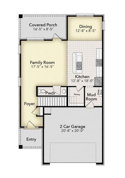 2D floor plan layout for the Plan 2227 by Adams Homes in The Bluffs at Lafayette, Freeport, FL (Image 3).