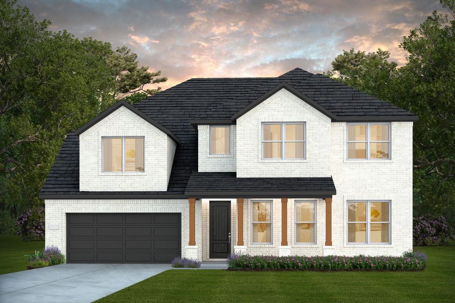 Representative exterior photo of a completed home built from the Electra by Pulte Homes in Katy Court, Katy, TX (Image 7). Representative exterior photo of a completed home built from the Electra by Pulte Homes in Katy Court, Katy, TX (Image 7).