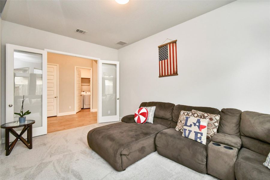 Furnished interior view inside a new home in Cross Creek West 55', Fulshear (Image 7).