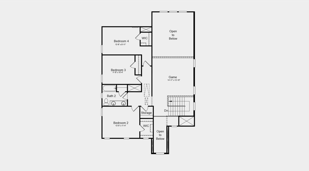 2D floor plan layout for the Jollyville by Taylor Morrison in Turners Crossing, Austin, TX (Image 4).