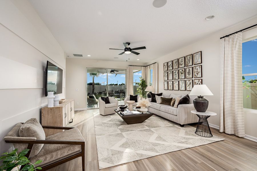 Representative furnished interior of a home built from the Meadowood by Risewell Homes in St. Johns Preserve, Palm Bay (Image 8). Representative furnished interior of a home built from the Meadowood by Risewell Homes in St. Johns Preserve, Palm Bay (Image 8).