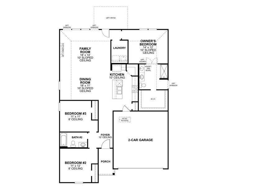 2D floor plan layout of this home in Meadow Park, Denton, TX (Image 3).