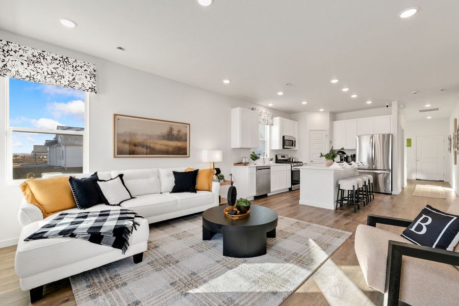 Representative furnished interior of a home built from the Bristol by Baessler Homes in Sage Meadows, Wellington (Image 9). Representative furnished interior of a home built from the Bristol by Baessler Homes in Sage Meadows, Wellington (Image 9).