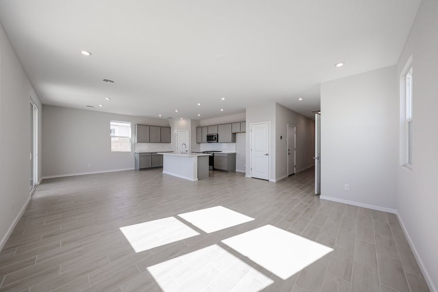 A large empty room. A large empty room.