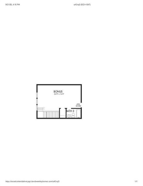 2D floor plan layout of this home in Crescent Pointe at Great Sky, Canton, GA (Image 3).