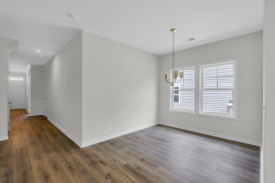 Representative unfurnished interior of a home built from the Glenwood II by Great Southern Homes in Bickley Station, Irmo (Image 13).