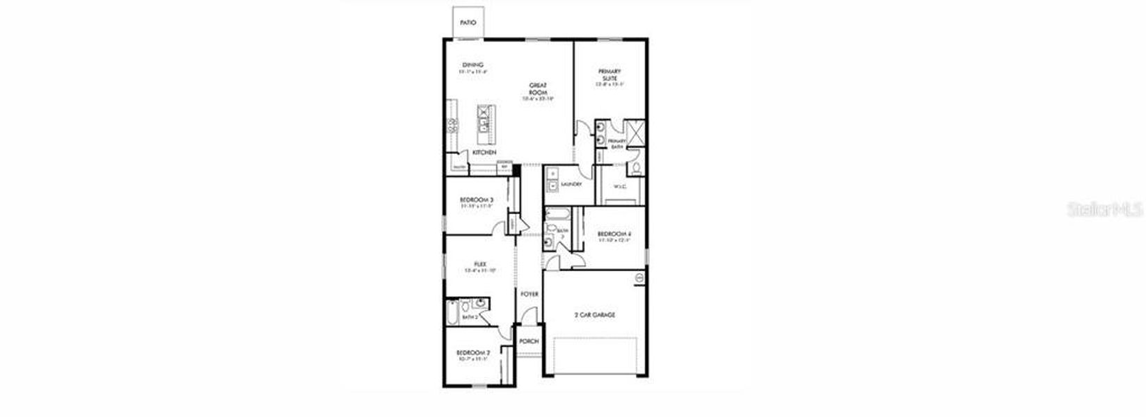 2D floor plan layout of this home in Oakfield Trails - Classic Series, Parrish, FL (Image 2). 2D floor plan layout of this home in Oakfield Trails - Classic Series, Parrish, FL (Image 2).