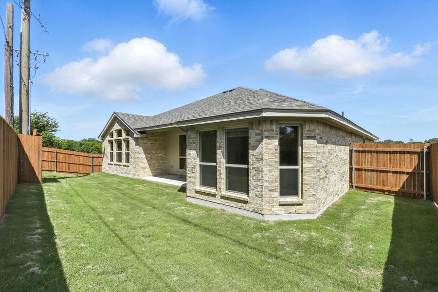 Representative exterior details of a home built from the Iverson I by Cheldan Homes in Terra Vista, Springtown (Image 39). Representative exterior details of a home built from the Iverson I by Cheldan Homes in Terra Vista, Springtown (Image 39).
