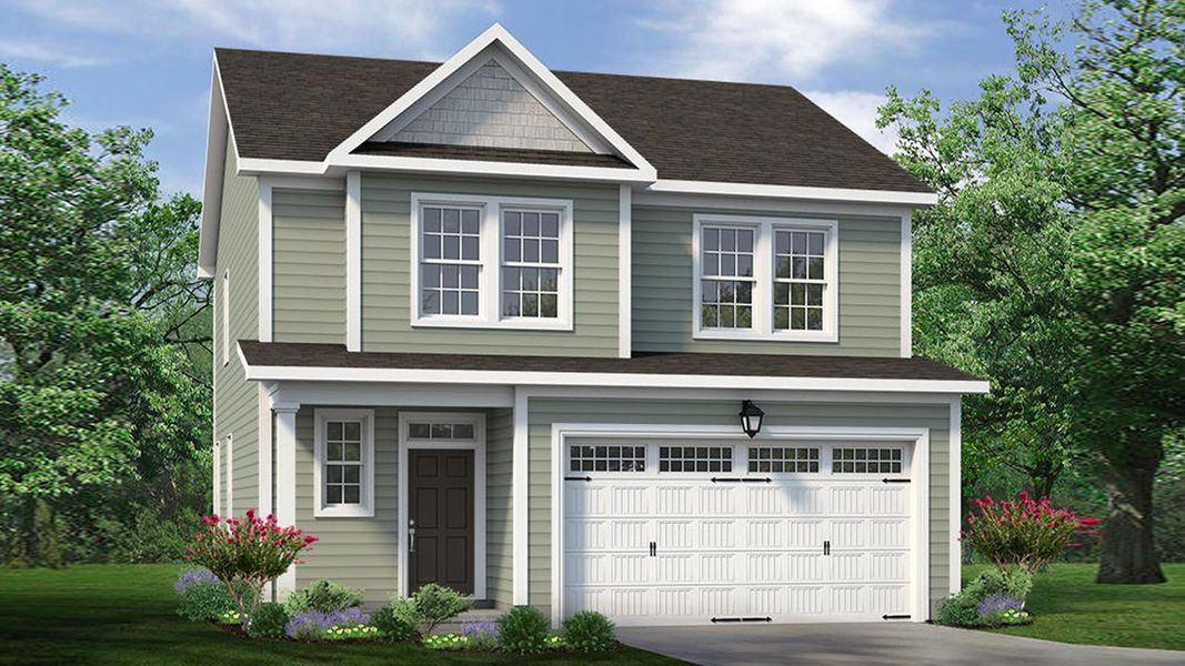 Representative exterior photo of a completed home built from the The Sycamore by Chesapeake Homes in Neill's Pointe, Angier, NC (Image 21).