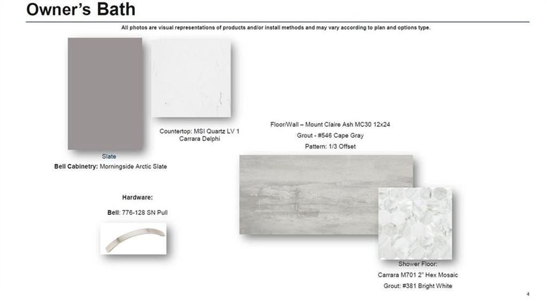 Owner Bathroom design finishes