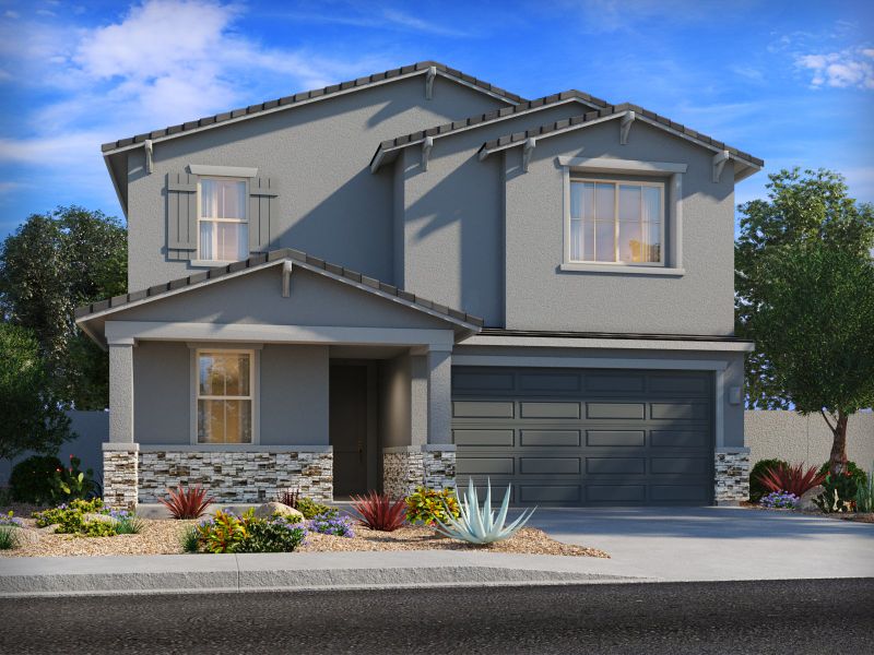 Representative exterior photo of a completed home built from the Emerald by Meritage Homes in Mandarina - Premier Series, Marana, AZ (Image 20).