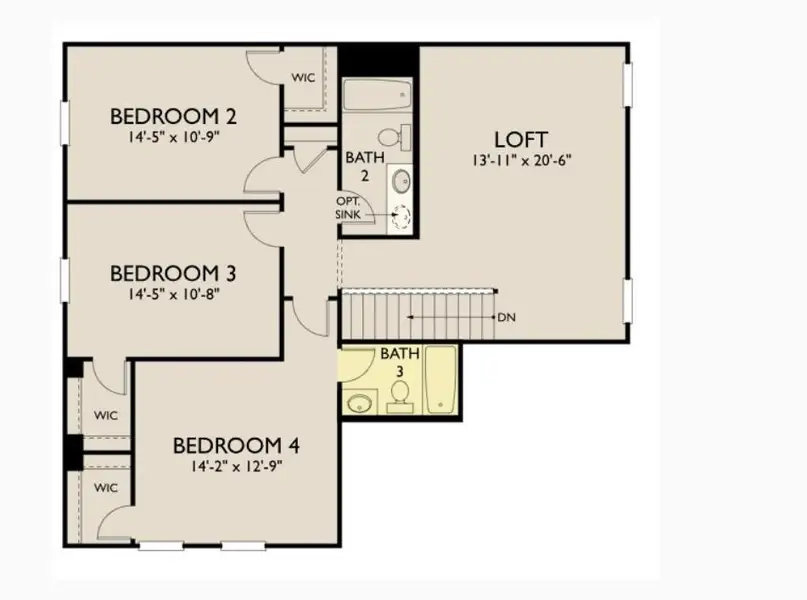 2D floor plan layout of this home in The Colony, Bastrop, TX (Image 3). 2D floor plan layout of this home in The Colony, Bastrop, TX (Image 3).