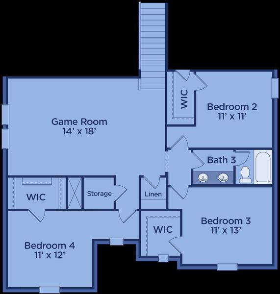 2D floor plan layout for the The Trinity Executive by UnionMain Homes in Lake Breeze, Lavon, TX (Image 6).