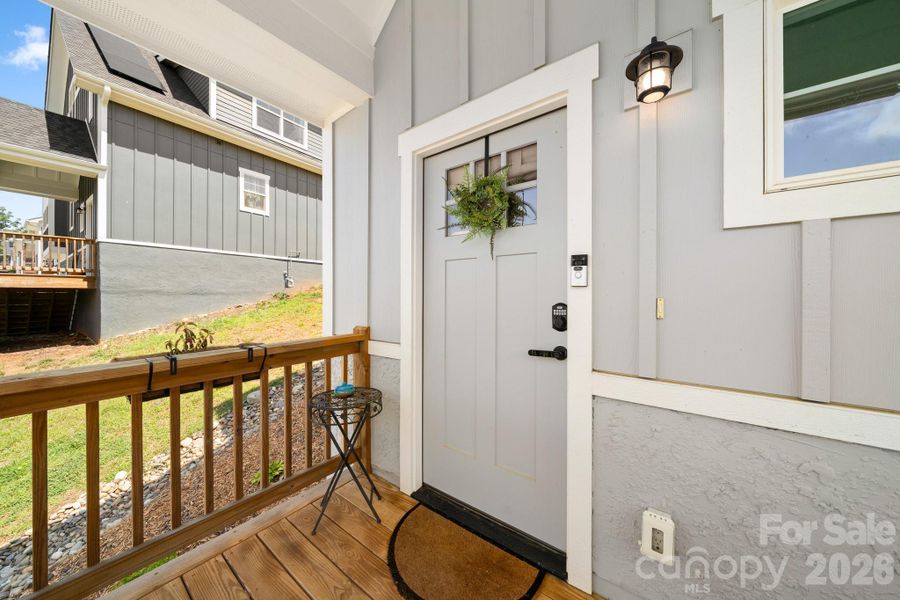Exterior details and patio area of a home in , Asheville (Image 3). Exterior details and patio area of a home in , Asheville (Image 3).