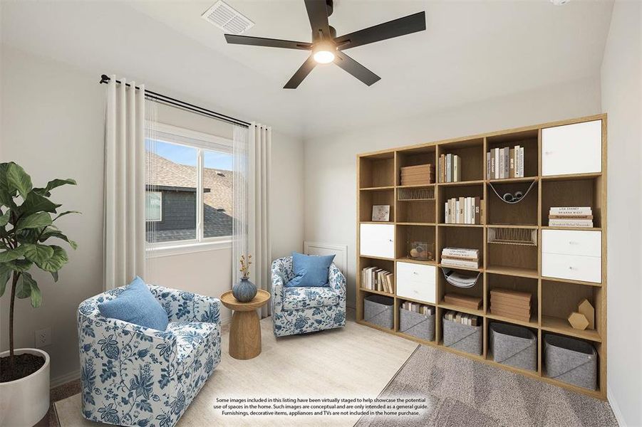 Furnished interior view inside a new home in Sunrise at Garden Valley 60-79, Waxahachie (Image 14). Furnished interior view inside a new home in Sunrise at Garden Valley 60-79, Waxahachie (Image 14).