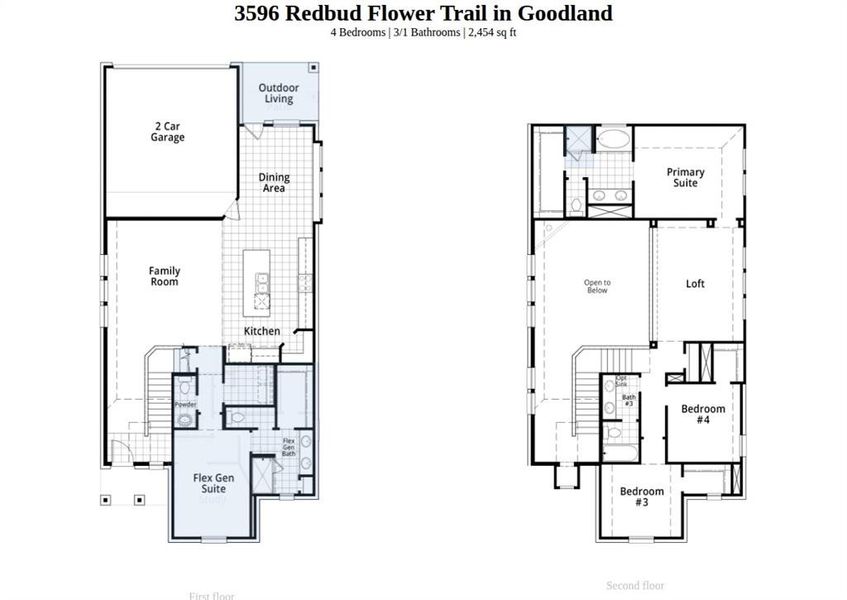 2D floor plan layout of this home in Goodland, Midlothian, TX (Image 3).