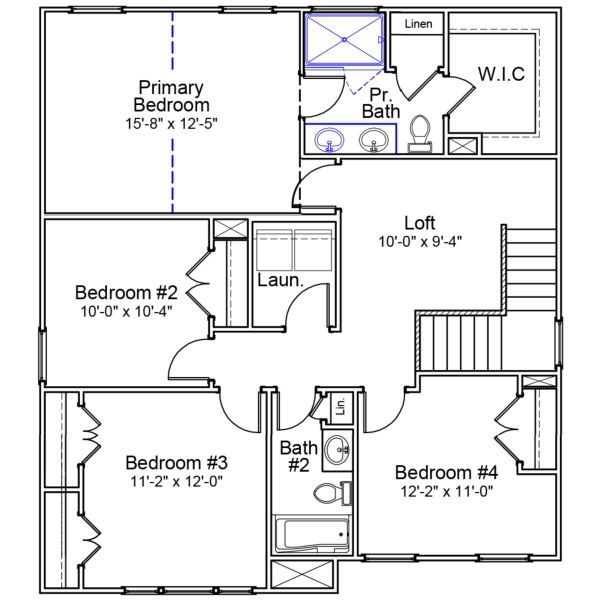 2D floor plan layout of this home in Six Oaks, Summerville, SC (Image 4).