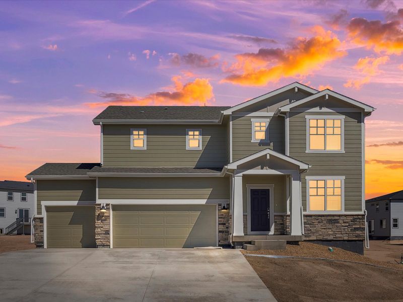 The Monarch floorplan image taken at a Meritage Homes community in Falcon, CO