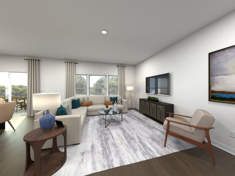 Enjoy family movie nights in the spacious great room.