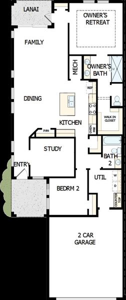 2D floor plan layout of this home in Gracewater at Sarasota, Sarasota, FL (Image 5).