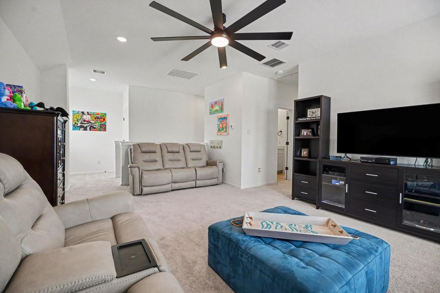Expansive game room providing a versatile space for media, recreation, hobbies, or a secondary living area. Expansive game room providing a versatile space for media, recreation, hobbies, or a secondary living area.