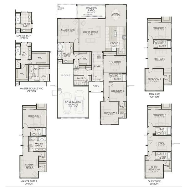 2D floor plan layout for the 2305 by Homes by Towne in Alora at Ironwing, Litchfield Park, AZ (Image 3).