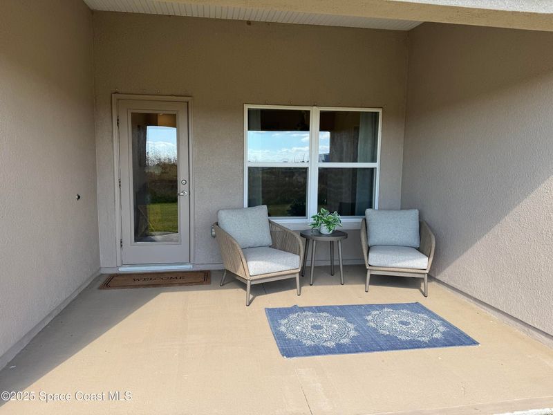 Exterior details and patio area of a home in St. John Preserve, Palm Bay (Image 2). Exterior details and patio area of a home in St. John Preserve, Palm Bay (Image 2).