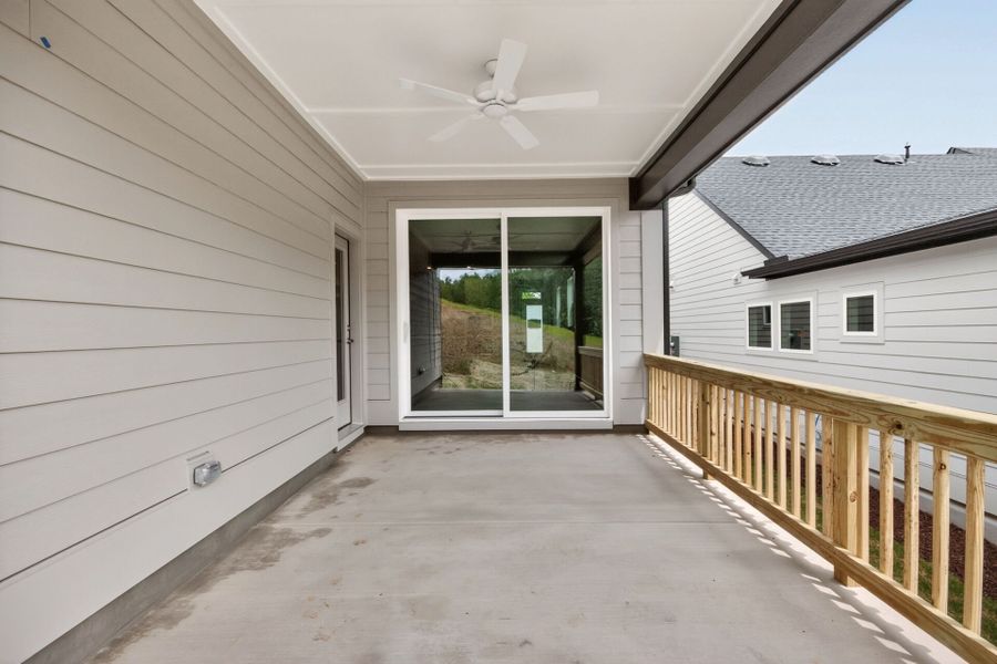 Exterior details and patio area of a home in Encore at Chatham Park – Villa Series, Pittsboro (Image 4). Exterior details and patio area of a home in Encore at Chatham Park – Villa Series, Pittsboro (Image 4).