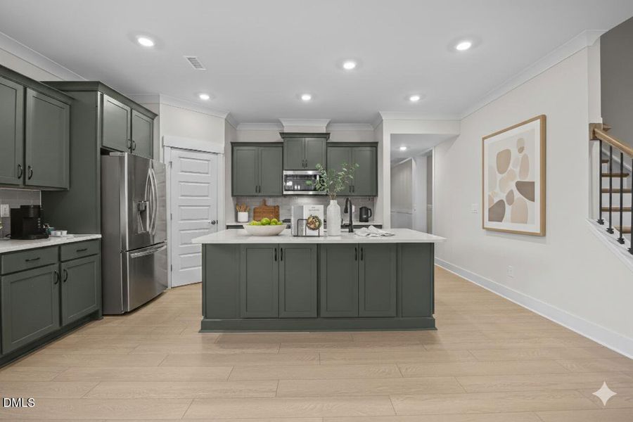 Center Island with Barstool Seating