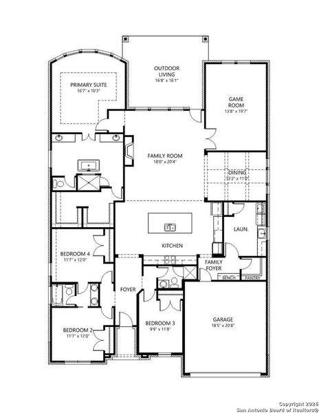 2D floor plan layout of this home in Haby Hill 60s, San Antonio, TX (Image 5).