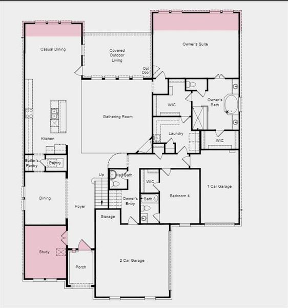 Structural options added  include: extended owner's suite, extended casual dining, study,  42 " front door, media room, and corner fireplace.