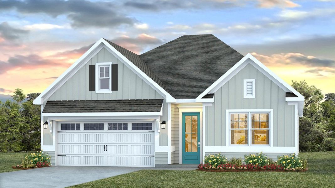 Front exterior of a new home in Rolling Hills, Bolivia, NC, highlighting curb appeal (Image 1). Front exterior of a new home in Rolling Hills, Bolivia, NC, highlighting curb appeal (Image 1).