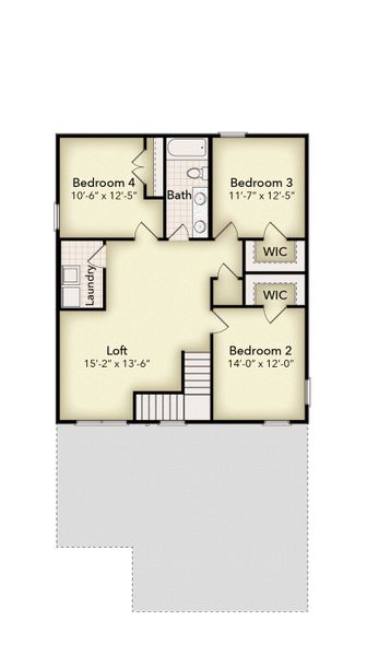 2D floor plan layout for the 2025 by Adams Homes in Pine Top, Cantonment, FL (Image 4).