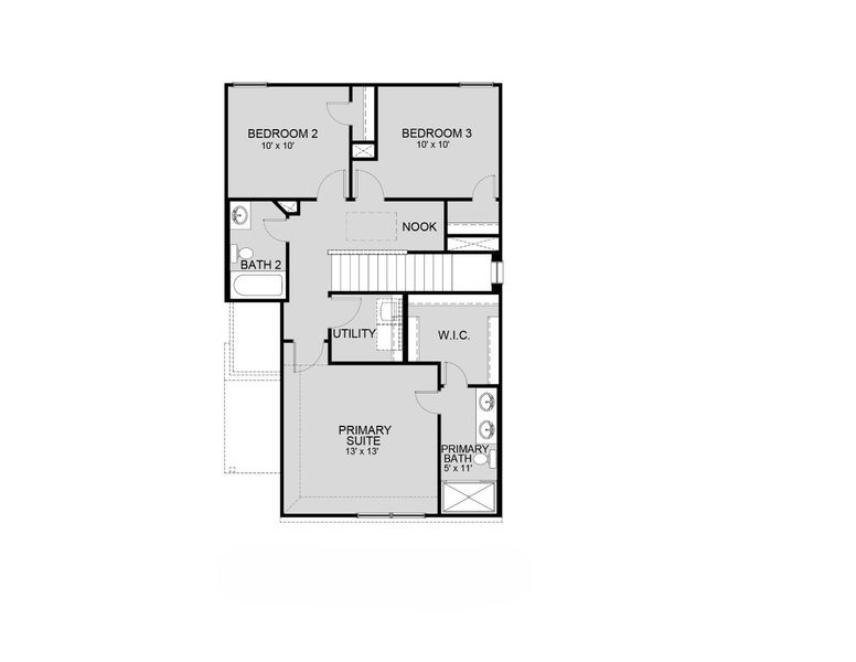 2D floor plan layout for the The Mackay by Legend Homes in Ridgeland Hills, Willis, TX (Image 4).