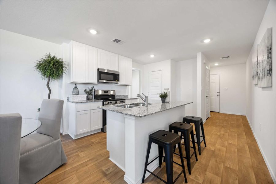 Furnished interior view inside a new home in Garver Heights, Houston (Image 4). Furnished interior view inside a new home in Garver Heights, Houston (Image 4).