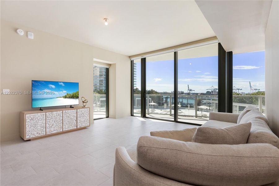 Furnished interior view inside a new home in Five Park, Miami Beach (Image 17).