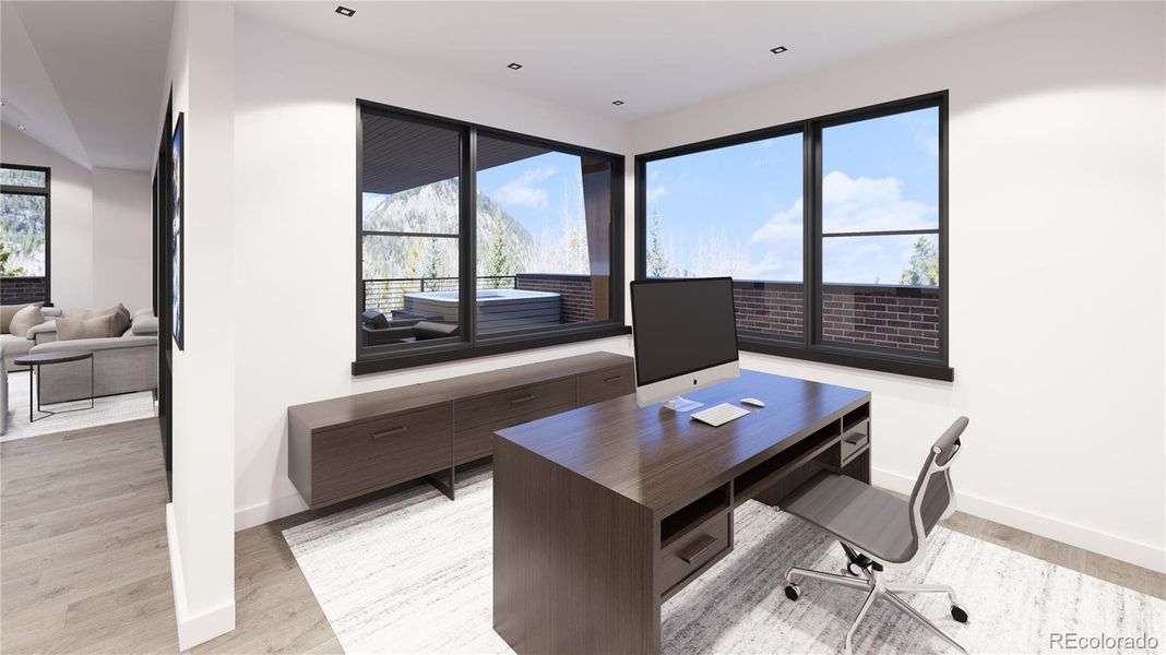 Rendering only. Actual finishes are selected by the buyer and layout varies throughout the residences.