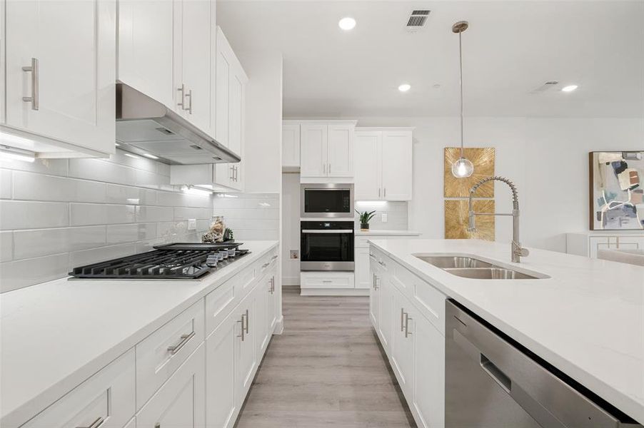 Furnished interior view inside a new home in , The Colony (Image 5).