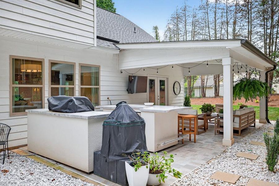 Exterior details and patio area of a home in , Flowery Branch (Image 2). Exterior details and patio area of a home in , Flowery Branch (Image 2).