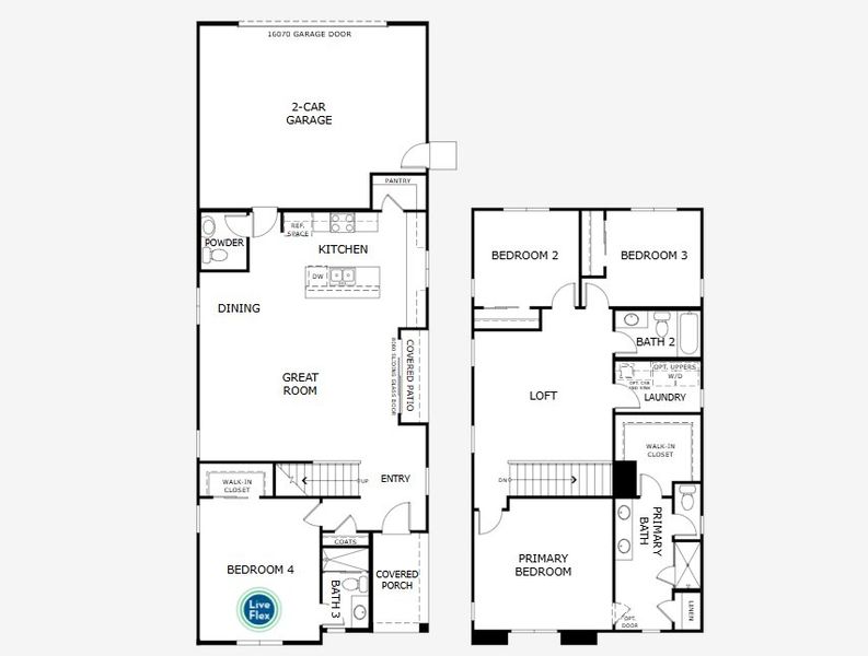 2D floor plan layout of this home in Solvida at Estrella, Goodyear, AZ (Image 5).