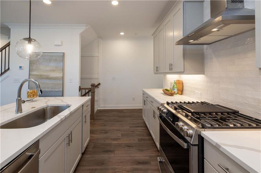 Furnished interior view inside a new home in Ward's Crossing Townhomes, Johns Creek (Image 14).