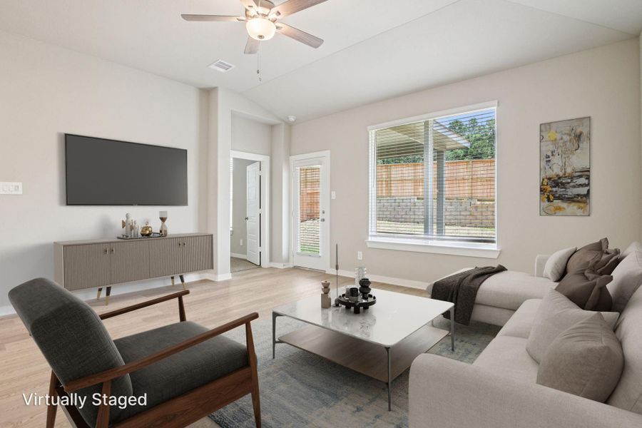 Furnished interior view inside a new home in Pine Lake Cove - Premier Series, Montgomery (Image 4). Furnished interior view inside a new home in Pine Lake Cove - Premier Series, Montgomery (Image 4).