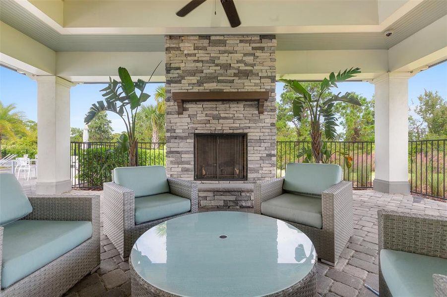 Exterior details and patio area of a home in Lakes at Harmony, Harmony (Image 3).