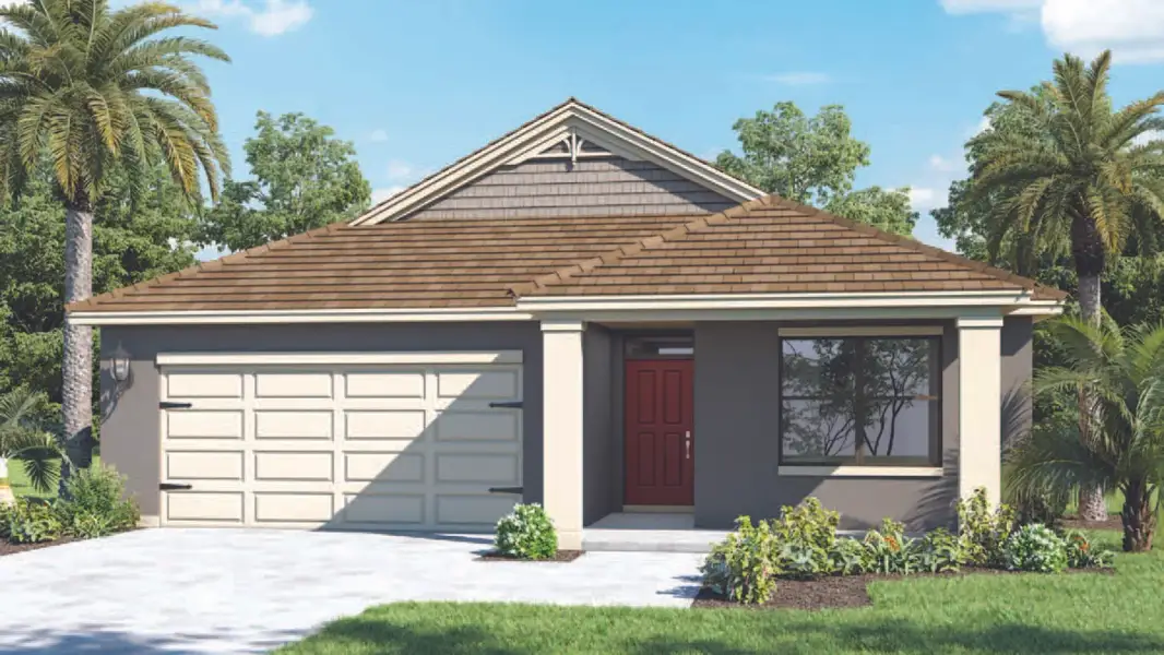 Representative exterior photo of a completed home built from the Aria by D.R. Horton in James Landing, Leesburg, FL (Image 18).