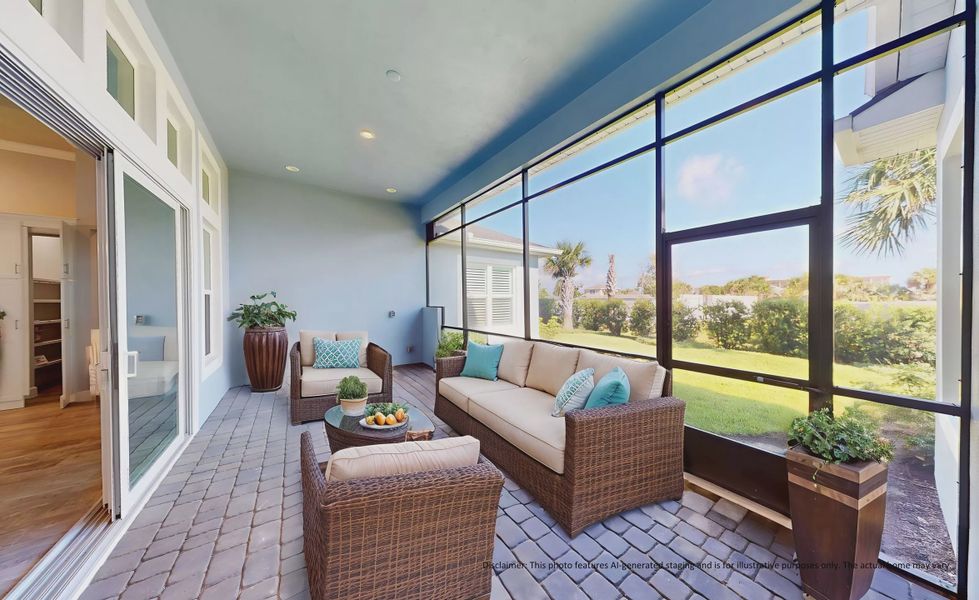 Exterior details and patio area of a home in Verona Oceanside, Ormond Beach (Image 29).