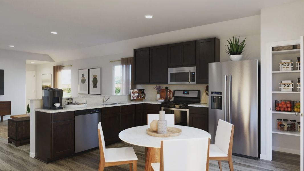 Representative furnished interior of a home built from the The Sweetwater by Legend Homes in Timber Creek, San Antonio (Image 6).