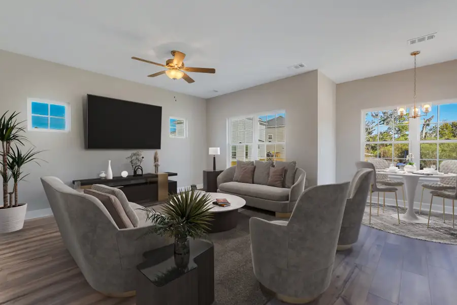 Rose Atoll - Virtually staged Family Room and Breakfast Nook | Ernest Homes