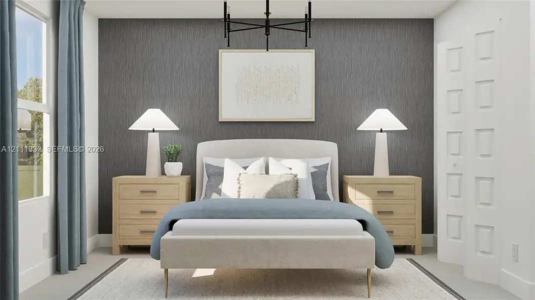 Furnished interior view inside a new home in , Miami (Image 9).