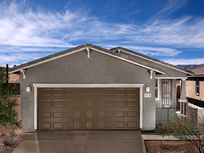 Representative exterior photo of a completed home built from the Meadow by Meritage Homes in Sonora at Entrada del Pueblo, Sahuarita, AZ (Image 1).